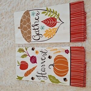 $FREE w/ Purchase: Tea Towels (2) "Harvest" "Gather"